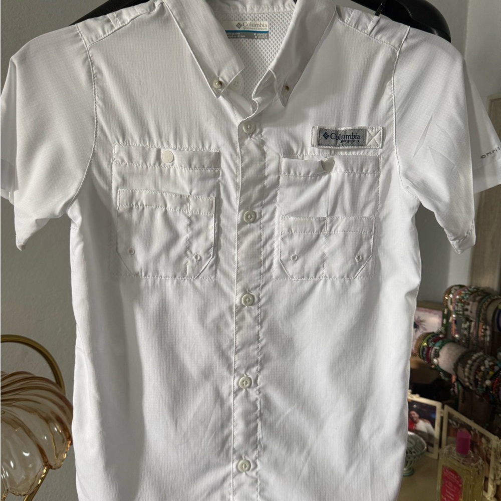 Columbia Men's White Button-Down Shirt